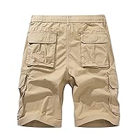 Men's Outdoor Cargo Shorts Lightweight Multi Pocket Casual with Zipper Button-Down Work Pants Ripstop Hiking Pants