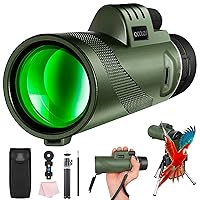 New 2024 80x100 Monocular Telescope High Powered for Adults Low Night Vision HD Monocular with Smartphone Adapter & Tripod for Long Range Bird Watching/Hunting/Race Cars/Hiking