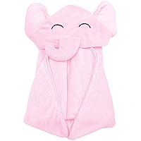Premium Baby Bath Towel – Viscose Derived from Bamboo, Baby Hooded Towels - Newborn Essential Cute Pink Little Elephant -Perfect Baby Registry Gifts for Boy Girl - 37.5 × 37.5 ''