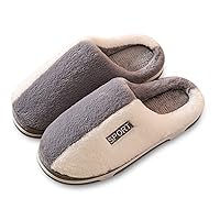 Mens Slippers Warm Plush Memory Foam Comfort Fuzzy Plush Lining Slip On House Shoes Indoor Outdoor