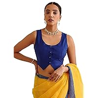 Women's Readymade Cotton Blouse For Sarees Indian Designer Bollywood Padded Stitched Choli Crop Top