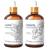 HIQILI Clove Essential Oil and Ginger Essential Oil, 100% Pure Natural for Diffuser - 3.38 Fl Oz