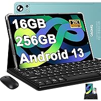 Tablet 11 inch Android 13 Tablet 2023 Latest 16GB+256GB Tablets with 1TB Expand, 2000 * 1200 2K Display, 13MP Camera, 8600mAh, Quad Speakers, Split Screen (Gray with Advanced Keyboard, Mouse)