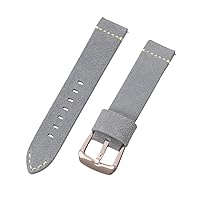 Clockwork Synergy- Dapper Leather Bands Compatible with Apple Watch, Suede Grey Leather Quick Release Watch Band Straps