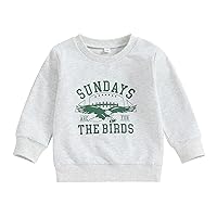 Gueuusu Toddler Baby Girl Boy Game Day Clothes Sundays Are for the Birds Sweatshirt Long Sleeve Eagle Print Pullover Top