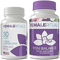 Vaginal Moisturizer Boric Acid Suppositories for PH Balance - Bad Odors and BV Yeast Infection Treatments - Feminine Hygiene Products - Yoni Pops