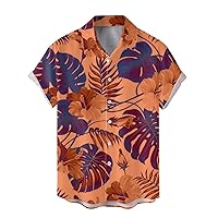 Beach Caribbean Shirt for Men Button Down Short Sleeve Tropical Hawaiian Shirts Graphic Summer Party Trendy Cruise