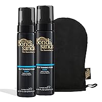 Dark Self Tanning Foam Value Kit | Includes 2 Lightweight Sunless Tan Foams + 1 Application Mitt for a Flawless Finish ($54 Value)