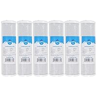 6Pack Replacement AQFS120 Activated Carbon Block Filter Universal 10 inch Filter for AQFS120 Mini Water Softener and Filter System Denali Pure Brand