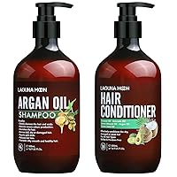 Argan Oil Shampoo and Avacado Coconut Hair Conditioner - Sulfate Free for Damaged, Dry, Curly, or Frizzy Hair (16.9 Fl Oz)