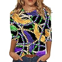 White Shirts for Women Mardi Gras Vest Aunt Shirt Feminist Shirt Womens Elbow Length Sleeve Tops Womens Crop Tops Mardi Gras Customize T Shirt Mardi Gras Outfit for Women Red XL