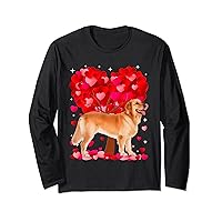 Cute Golden Retriever Dog Valentines Day Heart Puppy Lover Long Sleeve T-Shirt