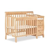 Jayden 4-in-1 Mini Convertible Crib And Changer in Natural, Greenguard Gold Certified, Non-Toxic Finish, New Zealand Pinewood, 1