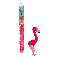 PLUS PLUS - Flamingo - 70 Piece, Construction Building Steam/Steam Toy, Interlocking Mini Puzzle Blocks for Kids, Mini Maker Tube
