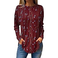 Long Sleeve Shirts For Women,Fall Going Out Tops 2023 Fashion Dressy Casual Blouses Sweatshirts Tunics Or Tops To Wear With Leggings Winter Clothes Outfits Pullover Sweater Clothing(2-Wine,Large)