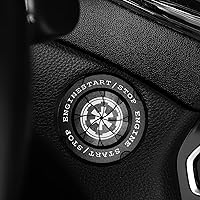 Fit Star Wars Rotary Push Start Button Cover, Galactic Empire Engine Start Stop Button Cover, Car and Motorcycle Ignition Key Switch Cover, for Star Wars Car Accessories Black