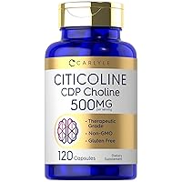 Carlyle Citicoline Supplements 500mg | 120 Capsules | CDP Choline | Non-GMO, Gluten Free