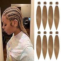 Pre Stretched Braiding Hair Professional 8 pack 26 inch Honey Blonde Braiding Hair for Box Braids Yaki Texture Color 27 Synthetic Hair Extensions for Braiding