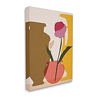 Stupell Industries Abstract Pink Floral Bloom Antique Pottery Shapes, Designed by Melissa Wang Canvas Wall Art, 24 x 30, Beige