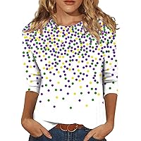 Women 3/4 Sleeve Tops Party Holiday Blouses Carnival Themed Costumes Plus Size Shirts