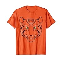 Tiger Orange Tiger Print Face Tiger Head T-Shirt