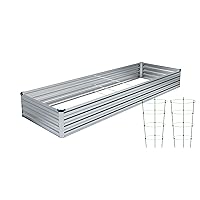 6x3x1FT Galvanized Raised Garden Bed-Outdoor Planter Box for Vegetables,Metal Garden Bed with Corner,Planter Raised Bed,Silver