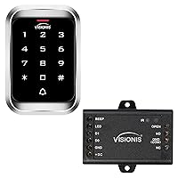 Visionis VIS-3000 Access Control Indoor + Outdoor Rated IP68 Metal Digital Touch Keypad + Reader Standalone with Mini Controller + Wiegand 26, Wide Design, No Software, EM Cards, 1000 Users