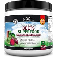 Beet Root Powder - Beets Superfood Supplement with Vitamin C Plus Organic Antioxidant Rich Red Fruits and Vegetables - Boosts Stamina and Natural Energy Levels - 30 Servings - Packaging May Vary