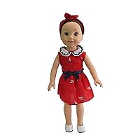 American Fashion World Red, White, and Blue Nautical Dress for 14-Inch Dolls | Premium Quality & Trendy Design | Dolls Clothes | Outfit Fashions for Dolls for Popular Brands