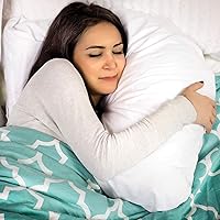 Body Pillow, Side Sleeper Pillow and Pregnancy Pillow with Contoured Support to Eliminate Neck, Back, Hip, Joint Pain and Sciatica Relief with Removable Washable Cover, Firm, U Shape Neck Pillow