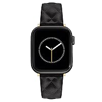 Anne Klein Quilt Patterned Leather Band for Apple Watch Secure, Adjustable, Apple Watch Band Replacement, Fits Most Wrists