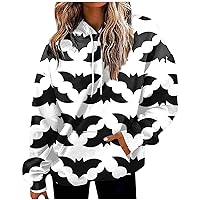 Casual Outfits For Women 2023 Trendy Fashion Loose Casual Daily Long Sleeve Hoodie Halloween Print Sweatshirt Top