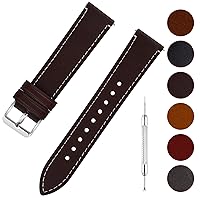 Fullmosa Quick Release Leather Watch Band, 6 Colors Wax Oil 14mm 16mm 18mm 20mm 22mm 24mm Leather Watch Strap