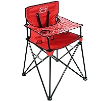 ciao! baby Portable High Chair for Babies and Toddlers, Compact Folding Travel High Chair with Carry Bag for Outdoor Camping, Picnics, Beach Days, and More (Red)