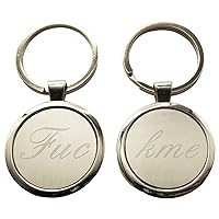 2Pcs Funny Couple Keychain, Gag Keychain for Couples, Novelty Creative Kirsite Keychain with Funny Word.