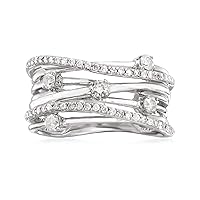 Ross-Simons 0.51 ct. t.w. Diamond Highway Ring in Sterling Silver
