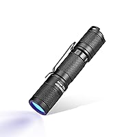 LUMINTOP Tool AA UV Flashlight Black Light, 365nm Ultraviolet Blacklight IP68 Waterproof 2 Modes for Pet Stains, Hunting Scorpions, Resin Curing, Leak Inspection