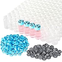 10ml Clear Glass Vials-2-1/2 Dram Clear Glass Headspace Vials with Self-Locking Caps and Rubber Stoppers, 100 Packs, 20mm Flat Bottom Lab Vial