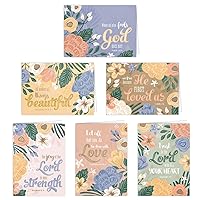 Floral Christian Greeting Cards / 24 Easter Baptism Note Cards With White Envelopes 3 1/2