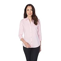 Foxcroft Women's Taylor Essential Non-Iron Blouse, Chambray Pink, 4