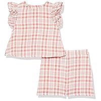 PIPPA & JULIE baby-girls Shirt & Shorts Set, 2-piece Outfit, Includes Flutter Sleeve Top & Pair of Shorts
