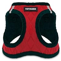 Voyager Step-In Plush Dog Harness – Soft Plush, Step In Vest Harness for Small and Medium Dogs by Best Pet Supplies - Harness (Red Plush), S (Chest: 14.5 - 16