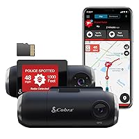 Cobra Smart Dash Cam with Interior Cam (SC 201) - Full HD 1080P Resolution, Built-in WiFi & GPS, Live Police Alerts, Incident Reports, Emergency Mayday, Drive Smarter App, 16GB SD Card Incl.