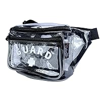 Kemp USA – Transparent Lifeguard Fanny Pack/Hip Pack with GUARD Logo - Water-Resistant and Durable Waist Bag for Medical Supplies & Lifeguard Gear - Clear