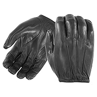 Damascus Gear: D20P Dyna-Thin Unlined Leather Gloves with Short Cuffs - Ultra Dexterity, All Day Patrol Use (Large),Black