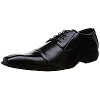 MM/ONE Men's Derby Shoes Oxford Straight-tip Lace-up Dress Shoes Black Dark Brown