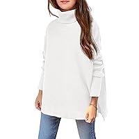 Arshiner Girls Sweaters Turtleneck Kids Tunic Long Sleeve Knit Chunky Pullover Jumper Tops