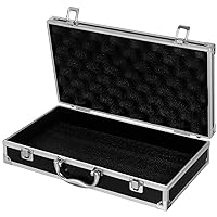 Silver Aluminum Briefcase with Lock, Aluminum Briefcase for Men or Women (14.1x7.8x2.9Inch)