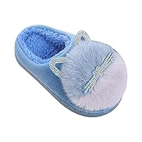 Kids Children's Boys Girls Winter Fall Cartoon Plush Shoes Indoor Home Warm And Cute Flock Slippers Girls Age 12
