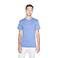 American Apparel Men's Tri-Blend Short Sleeve Crew Neck T-Shirt, Athletic Blue, XL